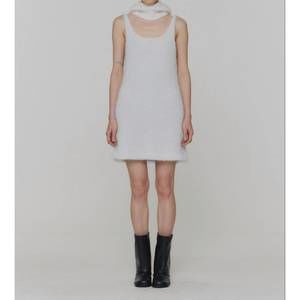 NEW SHOP AMOMENTO hairy layered dress in white